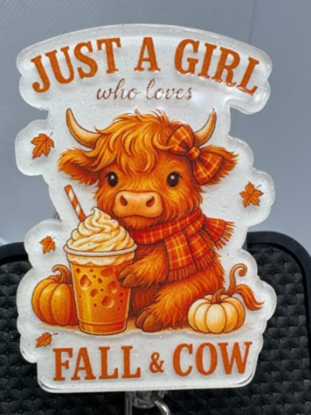 Seasonal Orange Cow Decorative Accent — Fall & Cow Design